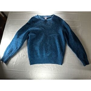 Vintage Gap Shetland Wool Knit Sweater Crewneck L Made In Scotland Green Coastal